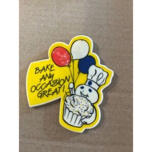 Vintage 1991 Pillsbury Doughboy Magnet Bake Any Occasion Great Cupcake Balloons